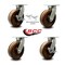 Service Caster 10 Inch Heavy Duty High Temp Phenolic Swivel Caster Swivel Locks 2 Brakes, 2PK SCC-KP92S1030-PHRHT-BSL-2-SLB-2 - alternate 1